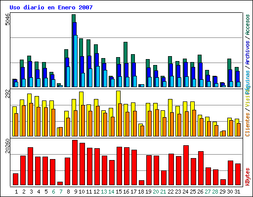 Uso diario en Enero 2007