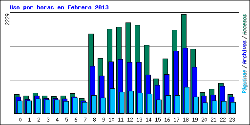 Uso por horas en Febrero 2013