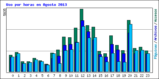 Uso por horas en Agosto 2013